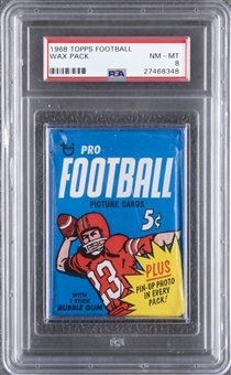 1968 Topps Football Unopened Five-Cent Wax Pack – PSA NM-MT 8
